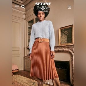 COPY - Sezane Pleated Dino skirt - Brand new with tag